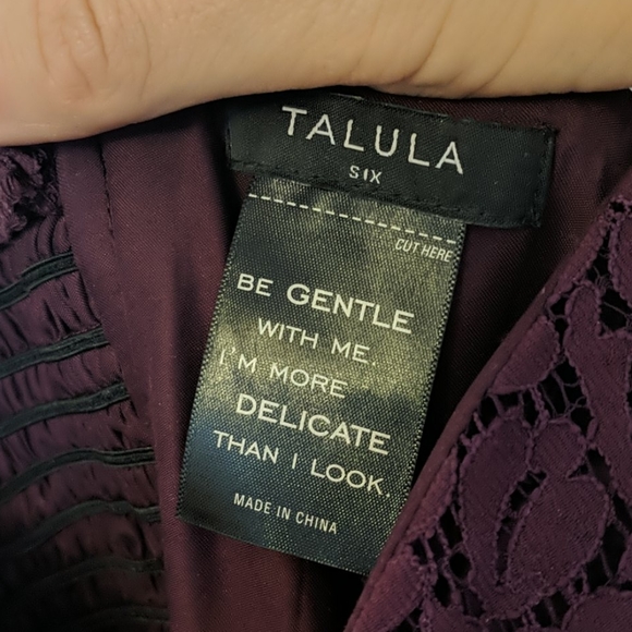 Aritzia Talula Sz XS Purple Lace Dress - Picture 3 of 3